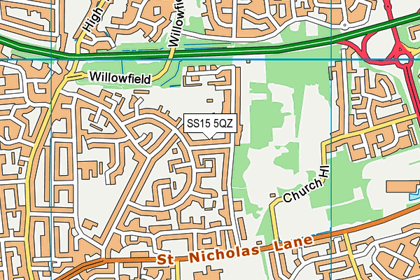 SS15 5QZ map - OS VectorMap District (Ordnance Survey) SS15 5QZ map - OS VectorMap District (Ordnance Survey)