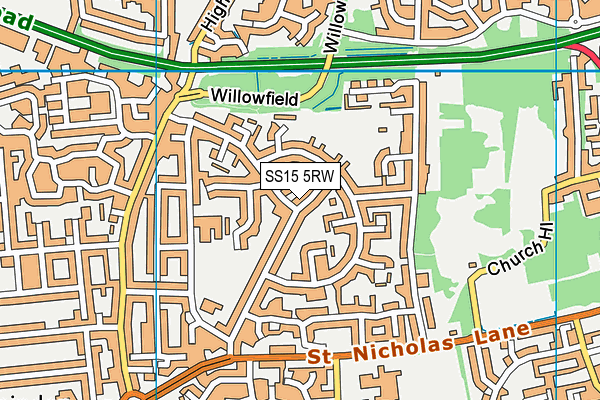 SS15 5RW map - OS VectorMap District (Ordnance Survey) SS15 5RW map - OS VectorMap District (Ordnance Survey)