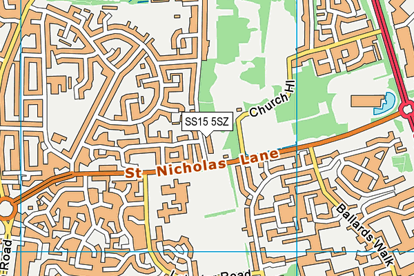SS15 5SZ map - OS VectorMap District (Ordnance Survey) SS15 5SZ map - OS VectorMap District (Ordnance Survey)