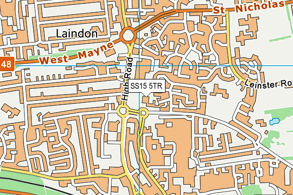 SS15 5TR map - OS VectorMap District (Ordnance Survey) SS15 5TR map - OS VectorMap District (Ordnance Survey)