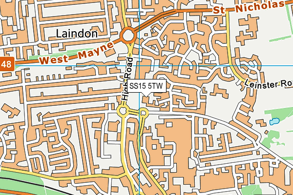 SS15 5TW map - OS VectorMap District (Ordnance Survey) SS15 5TW map - OS VectorMap District (Ordnance Survey)