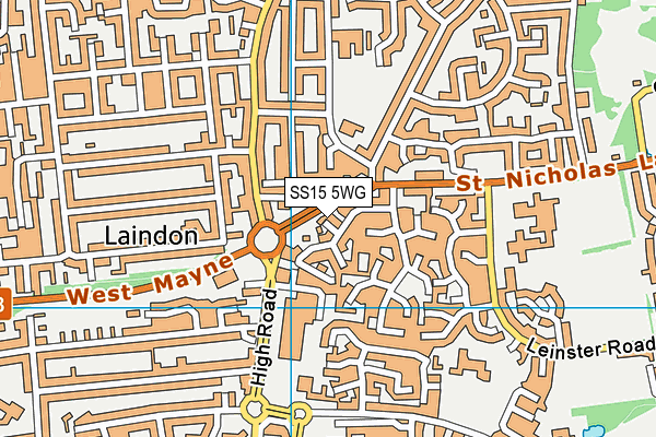 SS15 5WG map - OS VectorMap District (Ordnance Survey) SS15 5WG map - OS VectorMap District (Ordnance Survey)