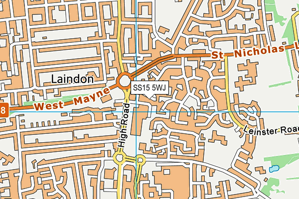 SS15 5WJ map - OS VectorMap District (Ordnance Survey) SS15 5WJ map - OS VectorMap District (Ordnance Survey)