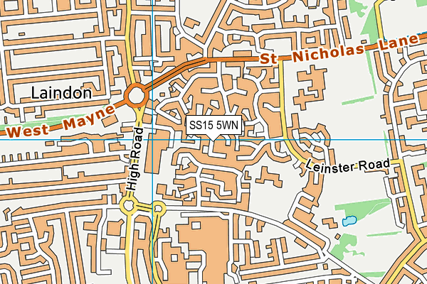 SS15 5WN map - OS VectorMap District (Ordnance Survey) SS15 5WN map - OS VectorMap District (Ordnance Survey)
