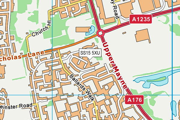 SS15 5XU map - OS VectorMap District (Ordnance Survey) SS15 5XU map - OS VectorMap District (Ordnance Survey)