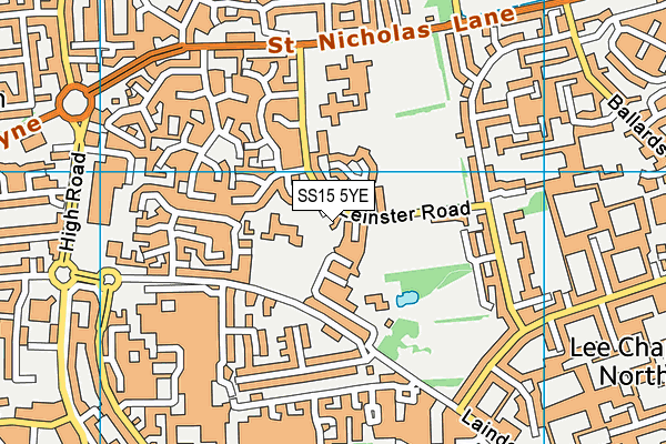 SS15 5YE map - OS VectorMap District (Ordnance Survey) SS15 5YE map - OS VectorMap District (Ordnance Survey)