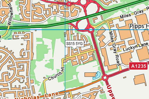 SS15 5YG map - OS VectorMap District (Ordnance Survey) SS15 5YG map - OS VectorMap District (Ordnance Survey)