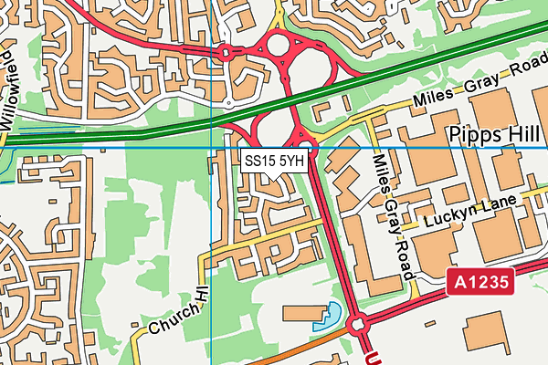SS15 5YH map - OS VectorMap District (Ordnance Survey) SS15 5YH map - OS VectorMap District (Ordnance Survey)