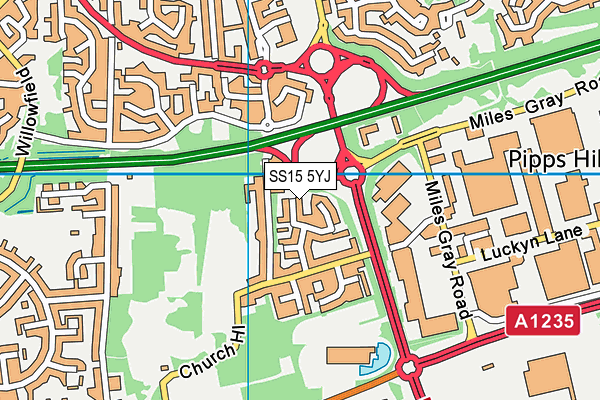 SS15 5YJ map - OS VectorMap District (Ordnance Survey) SS15 5YJ map - OS VectorMap District (Ordnance Survey)