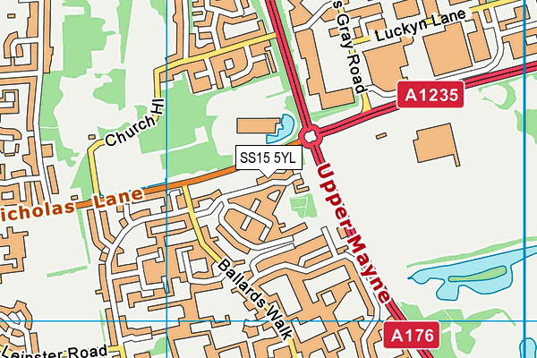 SS15 5YL map - OS VectorMap District (Ordnance Survey) SS15 5YL map - OS VectorMap District (Ordnance Survey)