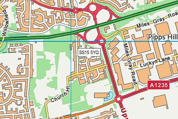 SS15 5YQ map - OS VectorMap District (Ordnance Survey) SS15 5YQ map - OS VectorMap District (Ordnance Survey)