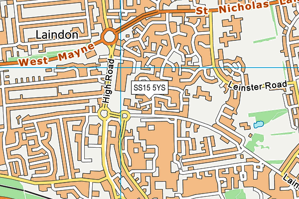 SS15 5YS map - OS VectorMap District (Ordnance Survey) SS15 5YS map - OS VectorMap District (Ordnance Survey)