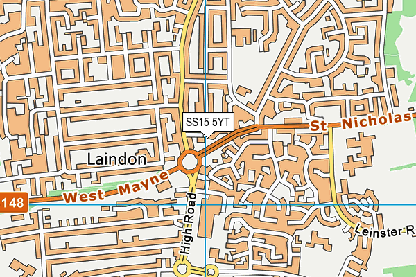 SS15 5YT map - OS VectorMap District (Ordnance Survey) SS15 5YT map - OS VectorMap District (Ordnance Survey)