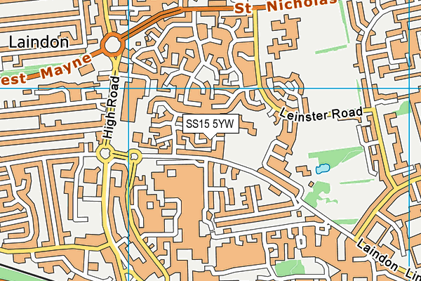 SS15 5YW map - OS VectorMap District (Ordnance Survey) SS15 5YW map - OS VectorMap District (Ordnance Survey)