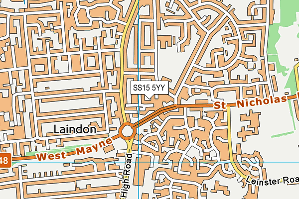 SS15 5YY map - OS VectorMap District (Ordnance Survey) SS15 5YY map - OS VectorMap District (Ordnance Survey)