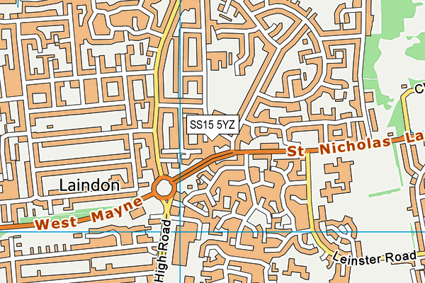 SS15 5YZ map - OS VectorMap District (Ordnance Survey) SS15 5YZ map - OS VectorMap District (Ordnance Survey)