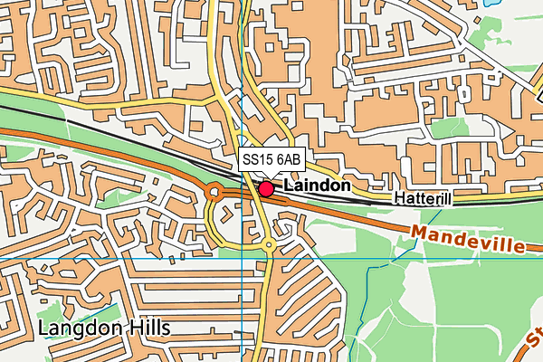 SS15 6AB map - OS VectorMap District (Ordnance Survey) SS15 6AB map - OS VectorMap District (Ordnance Survey)