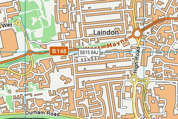 SS15 6AJ map - OS VectorMap District (Ordnance Survey)