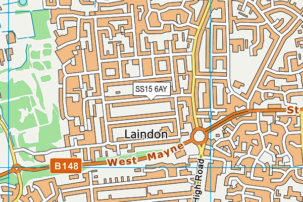 SS15 6AY map - OS VectorMap District (Ordnance Survey) SS15 6AY map - OS VectorMap District (Ordnance Survey)