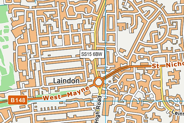 SS15 6BW map - OS VectorMap District (Ordnance Survey) SS15 6BW map - OS VectorMap District (Ordnance Survey)