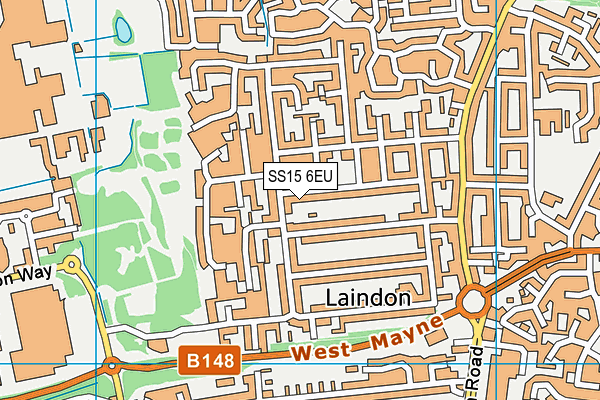 SS15 6EU map - OS VectorMap District (Ordnance Survey)