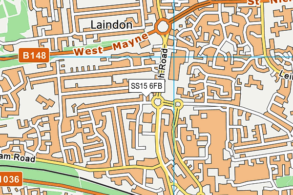SS15 6FB map - OS VectorMap District (Ordnance Survey) SS15 6FB map - OS VectorMap District (Ordnance Survey)