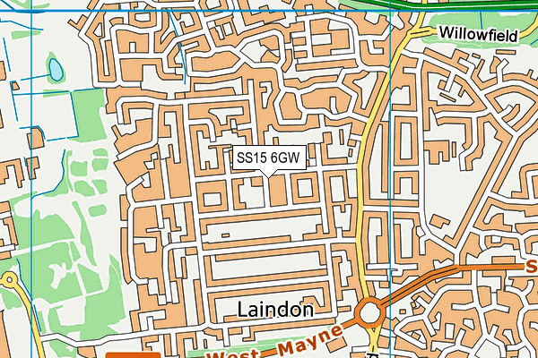 SS15 6GW map - OS VectorMap District (Ordnance Survey) SS15 6GW map - OS VectorMap District (Ordnance Survey)