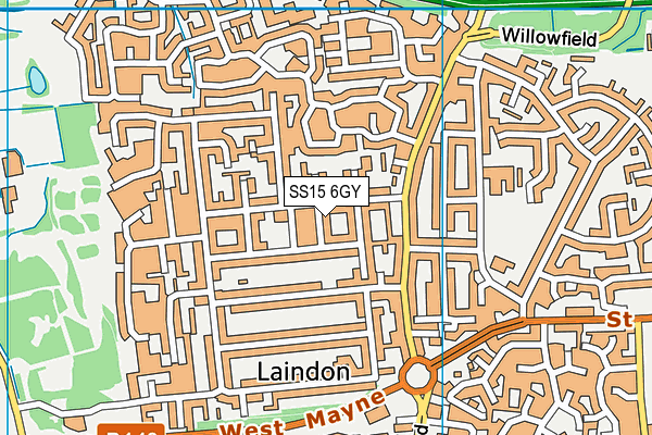 SS15 6GY map - OS VectorMap District (Ordnance Survey) SS15 6GY map - OS VectorMap District (Ordnance Survey)