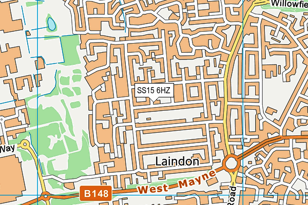 SS15 6HZ map - OS VectorMap District (Ordnance Survey) SS15 6HZ map - OS VectorMap District (Ordnance Survey)