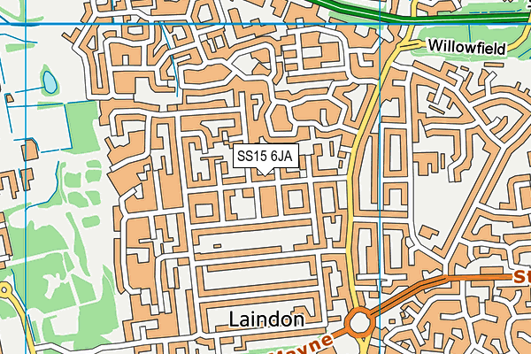SS15 6JA map - OS VectorMap District (Ordnance Survey) SS15 6JA map - OS VectorMap District (Ordnance Survey)