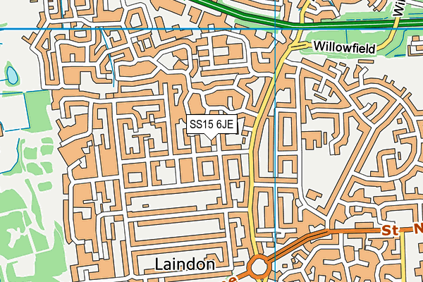 SS15 6JE map - OS VectorMap District (Ordnance Survey) SS15 6JE map - OS VectorMap District (Ordnance Survey)