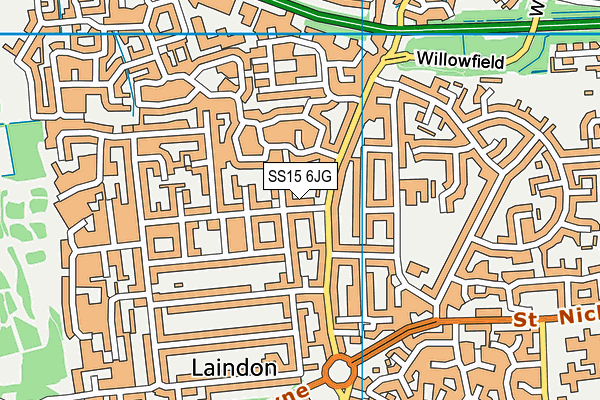 SS15 6JG map - OS VectorMap District (Ordnance Survey) SS15 6JG map - OS VectorMap District (Ordnance Survey)