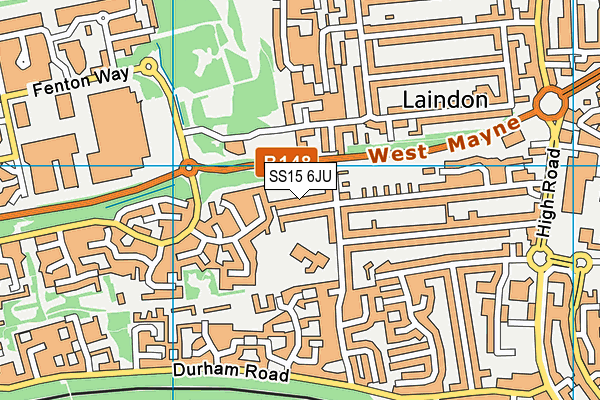 SS15 6JU map - OS VectorMap District (Ordnance Survey)