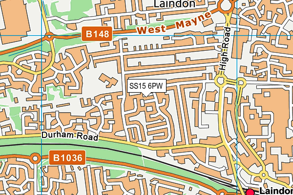 SS15 6PW map - OS VectorMap District (Ordnance Survey) SS15 6PW map - OS VectorMap District (Ordnance Survey)