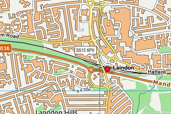 SS15 6PX map - OS VectorMap District (Ordnance Survey) SS15 6PX map - OS VectorMap District (Ordnance Survey)