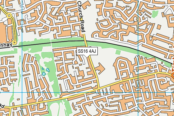 SS16 4AJ map - OS VectorMap District (Ordnance Survey) SS16 4AJ map - OS VectorMap District (Ordnance Survey)