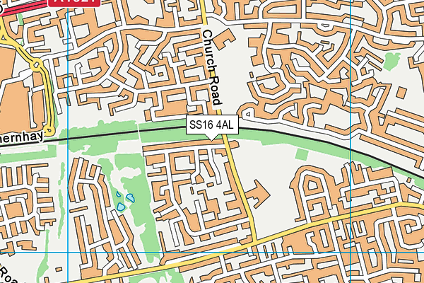 SS16 4AL map - OS VectorMap District (Ordnance Survey) SS16 4AL map - OS VectorMap District (Ordnance Survey)