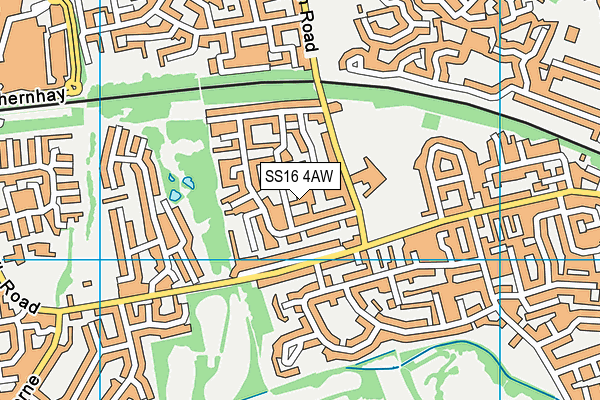 SS16 4AW map - OS VectorMap District (Ordnance Survey) SS16 4AW map - OS VectorMap District (Ordnance Survey)
