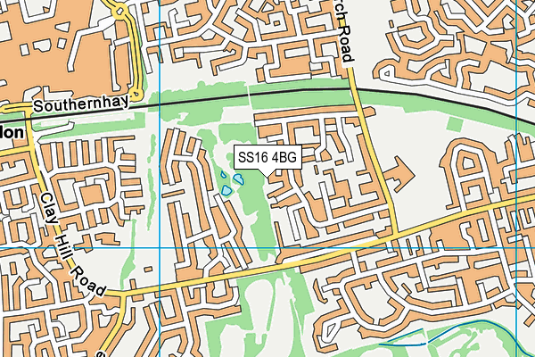 SS16 4BG map - OS VectorMap District (Ordnance Survey) SS16 4BG map - OS VectorMap District (Ordnance Survey)