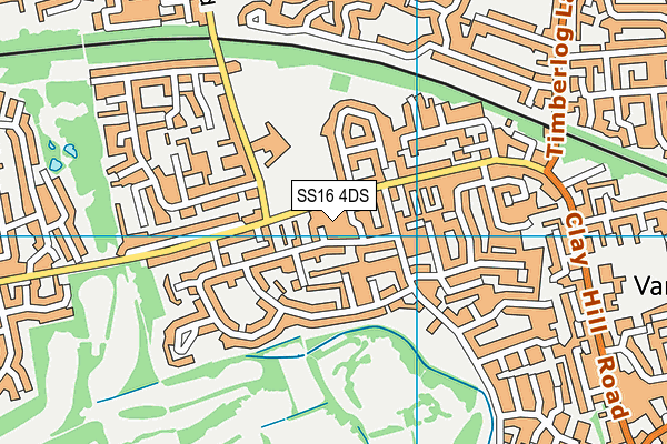 SS16 4DS map - OS VectorMap District (Ordnance Survey) SS16 4DS map - OS VectorMap District (Ordnance Survey)