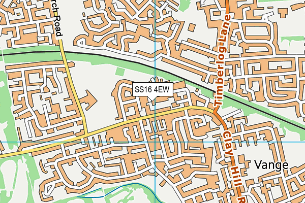 SS16 4EW map - OS VectorMap District (Ordnance Survey) SS16 4EW map - OS VectorMap District (Ordnance Survey)