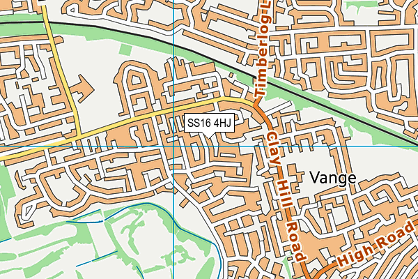 SS16 4HJ map - OS VectorMap District (Ordnance Survey) SS16 4HJ map - OS VectorMap District (Ordnance Survey)