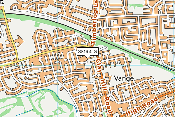 SS16 4JG map - OS VectorMap District (Ordnance Survey) SS16 4JG map - OS VectorMap District (Ordnance Survey)