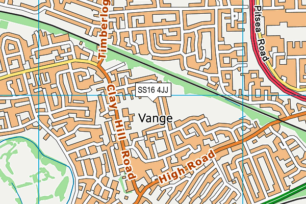 SS16 4JJ map - OS VectorMap District (Ordnance Survey) SS16 4JJ map - OS VectorMap District (Ordnance Survey)