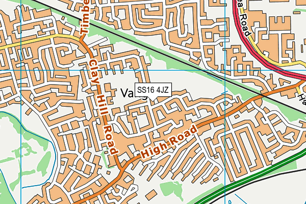 SS16 4JZ map - OS VectorMap District (Ordnance Survey) SS16 4JZ map - OS VectorMap District (Ordnance Survey)
