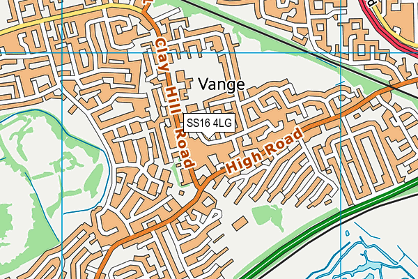 SS16 4LG map - OS VectorMap District (Ordnance Survey) SS16 4LG map - OS VectorMap District (Ordnance Survey)