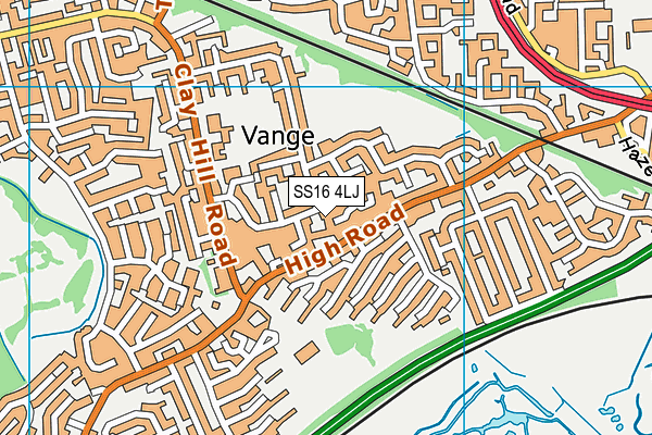 SS16 4LJ map - OS VectorMap District (Ordnance Survey) SS16 4LJ map - OS VectorMap District (Ordnance Survey)