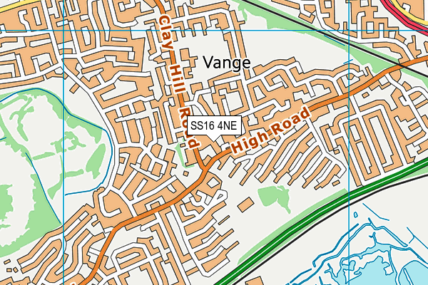 SS16 4NE map - OS VectorMap District (Ordnance Survey) SS16 4NE map - OS VectorMap District (Ordnance Survey)