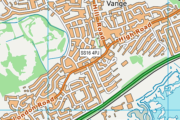SS16 4PJ map - OS VectorMap District (Ordnance Survey) SS16 4PJ map - OS VectorMap District (Ordnance Survey)