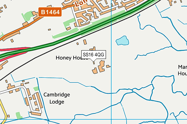 SS16 4QG map - OS VectorMap District (Ordnance Survey) SS16 4QG map - OS VectorMap District (Ordnance Survey)